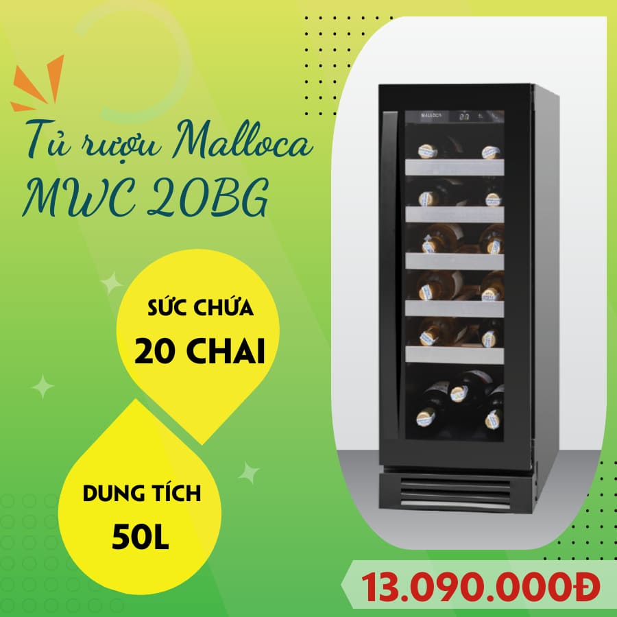 tủ rượu vang mini Malloca MWC 20BG