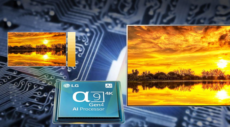 Chip α9 Gen4 AI Processor 4K mang lại hình ảnh chi tiết, sắc nét - Smart tivi OLED LG 4K 77 inch 77C1PTB