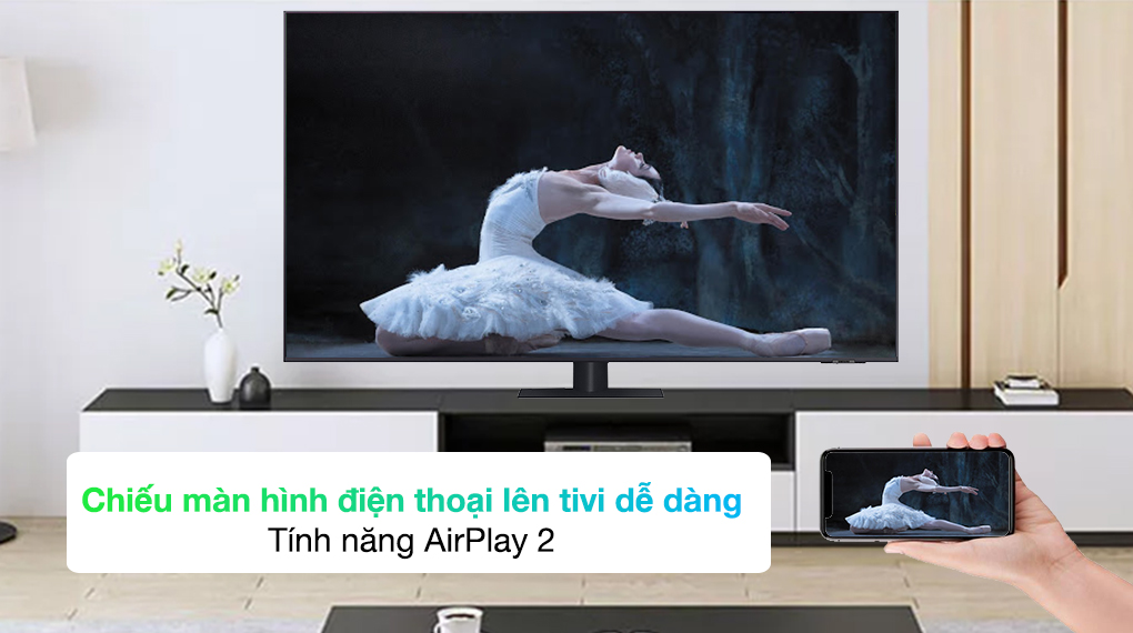 Smart Tivi QLED 4K 65 inch Samsung QA65Q70A tính năng AirPlay 2