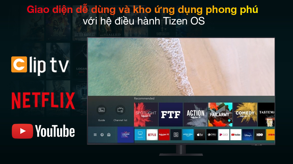 Smart Tivi QLED 4K 55 inch Samsung QA55Q70A Tizen OS