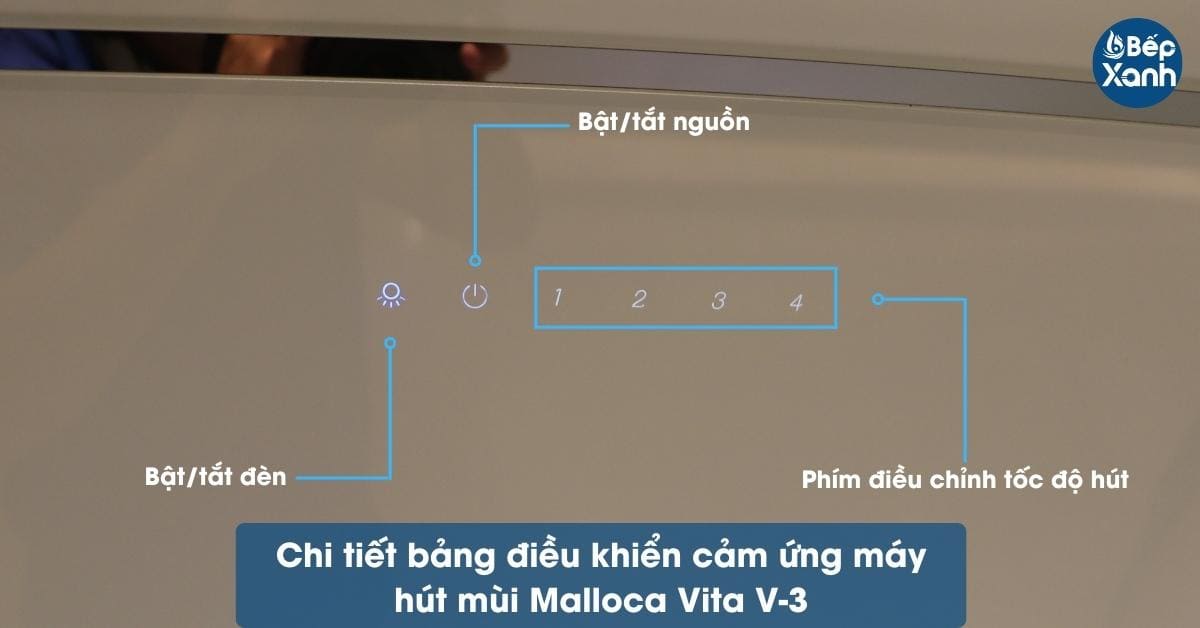 Bảng điều khiển cảm ứng máy hút mùi Malloca Vita V-3