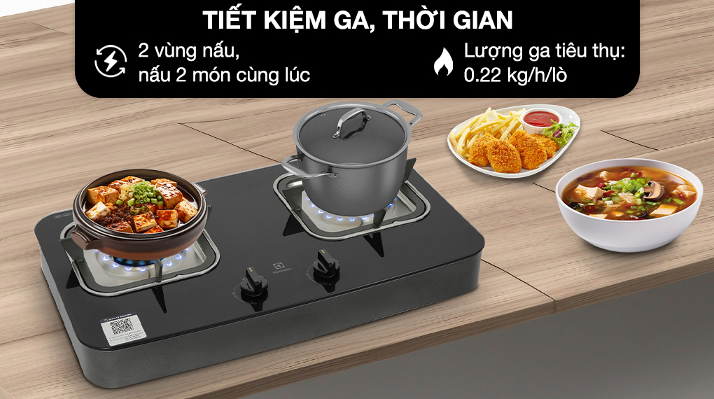 Lượng ga tiêu thụ - Bếp ga đôi Electrolux ETG7256GKR