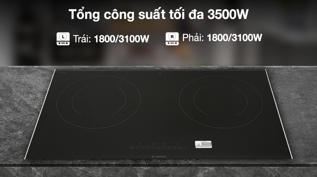 Bếp từ đôi lắp âm Bosch PPI82566VN - Công suất