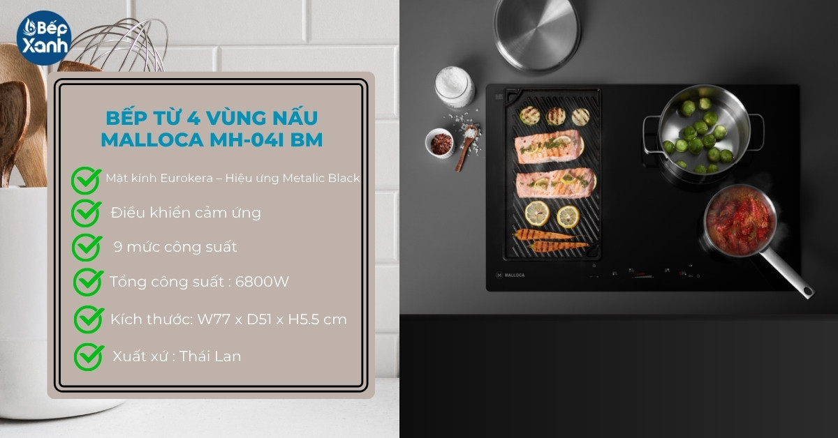 Các thông số Bếp từ Malloca MH-04IBM