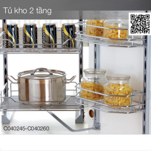 Tủ kho 2 tầng inox 304 cánh mở Eurogold CP040260