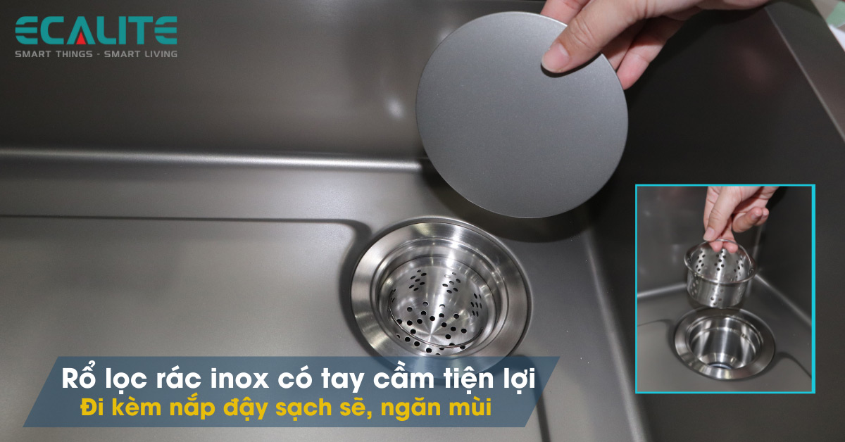 Rổ lọc rác Chậu rửa chén Ecalite ES-N17845HS