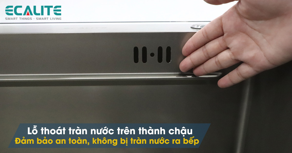 Lỗ thoát tràn Chậu rửa chén Ecalite ES-N17845HS