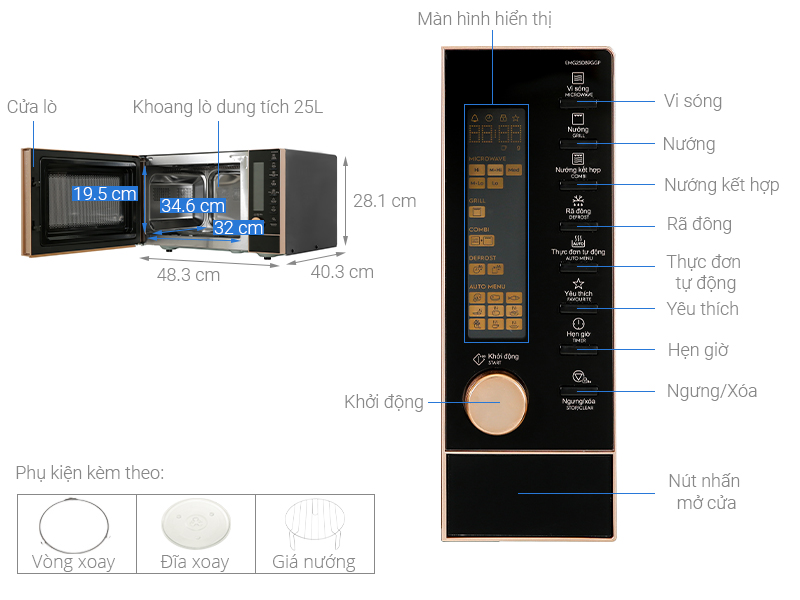 Lò vi sóng có nướng Electrolux EMG25D89GGP 25 lít