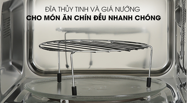 Đĩa thủy tinh và giá nướng Lò vi sóng Electrolux EMG25D89GGP 25 lít