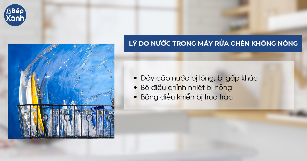 một số nguyên nhân nước trong máy rửa chén không nóng