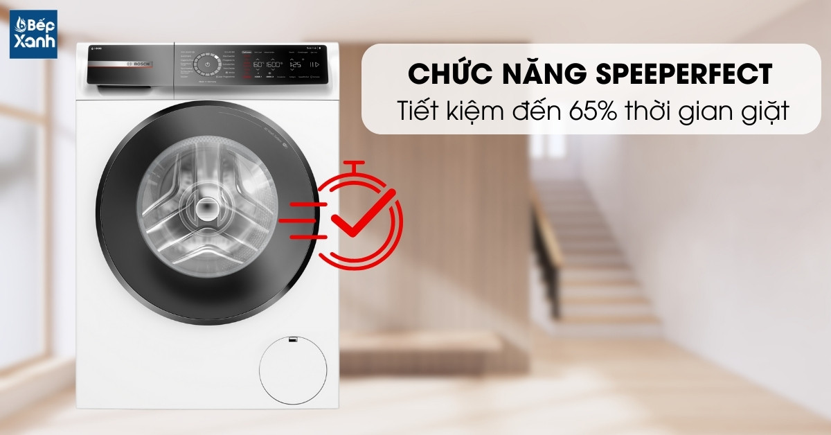 Máy giặt Bosch WGB256A40 tiết kiệm thời gian giặt nhờ SpeedPerfect