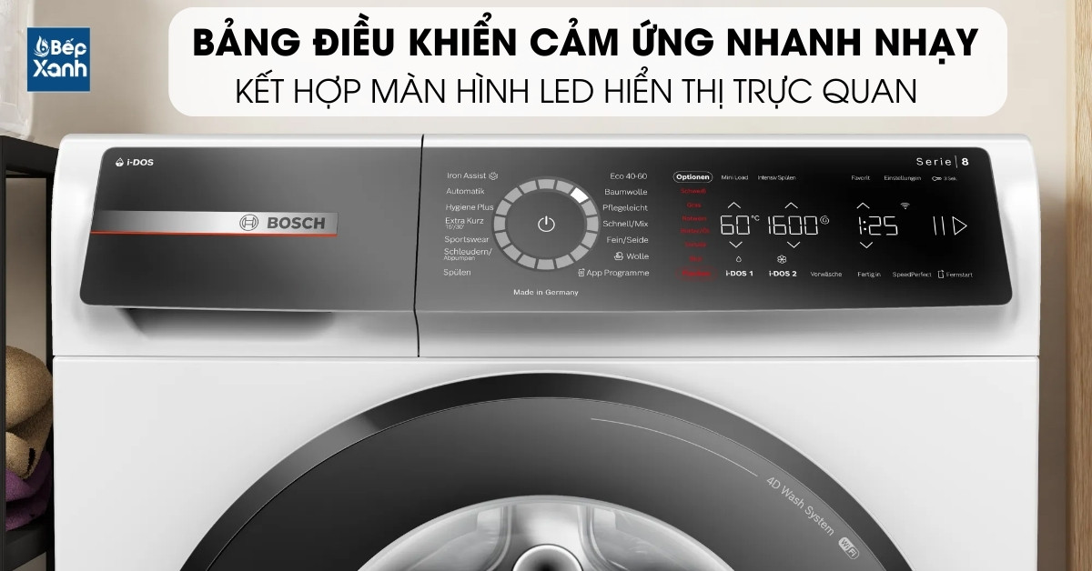 Máy giặt Bosch WGB256A40 điều khiển cảm ứng kết hợp màn hình LED