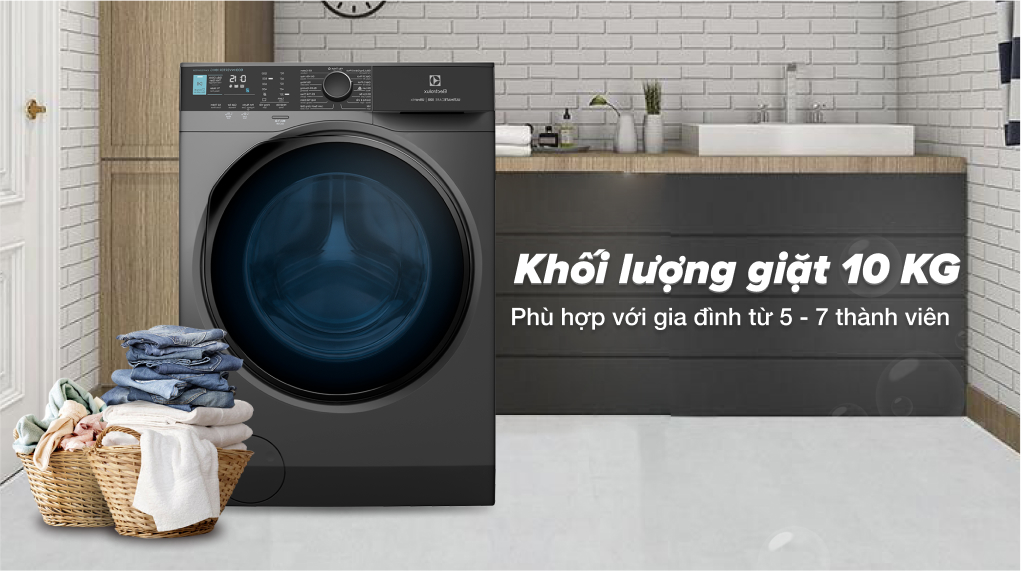 Máy giặt Electrolux Inverter 10 kg EWF1042R7SB - Khối lượng giặt 10 Kg