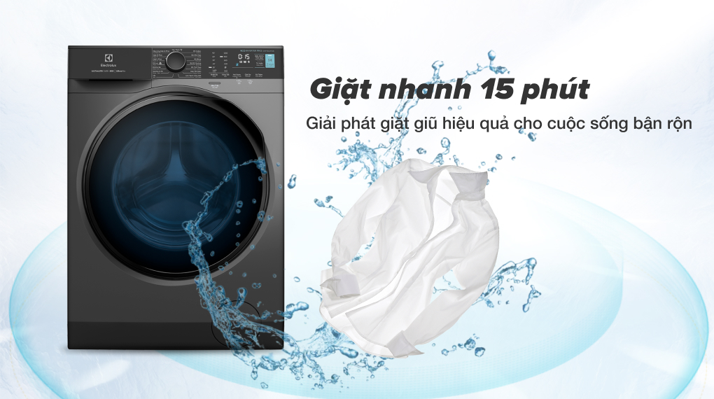 Máy giặt Electrolux Inverter 9 kg EWF9024P5SB - Giải pháp hoàn hảo cho cuộc sống bận rộn với chương trình giặt nhanh 15 phút