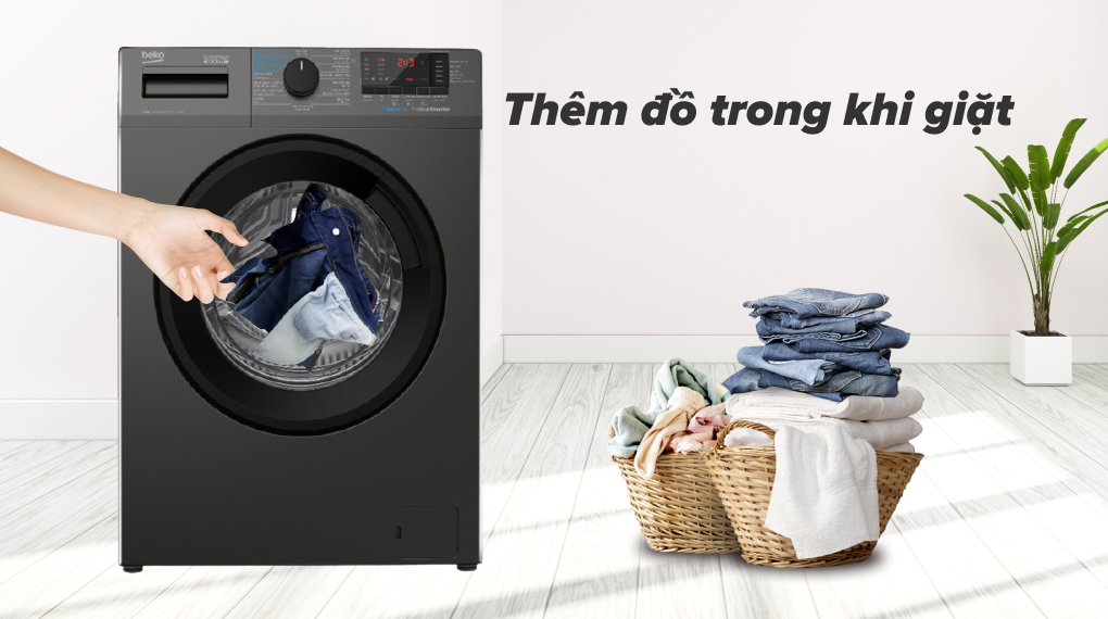 Máy giặt Beko Inverter 10 kg WCV10614XB0STM - Thêm đồ trong khi giặt
