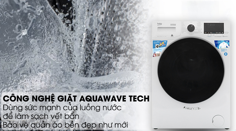 Máy giặt Beko Inverter 9 kg WCV9649XWST - Giữ sợi vải bền lâu nhờ công nghệ Aquawave Tech