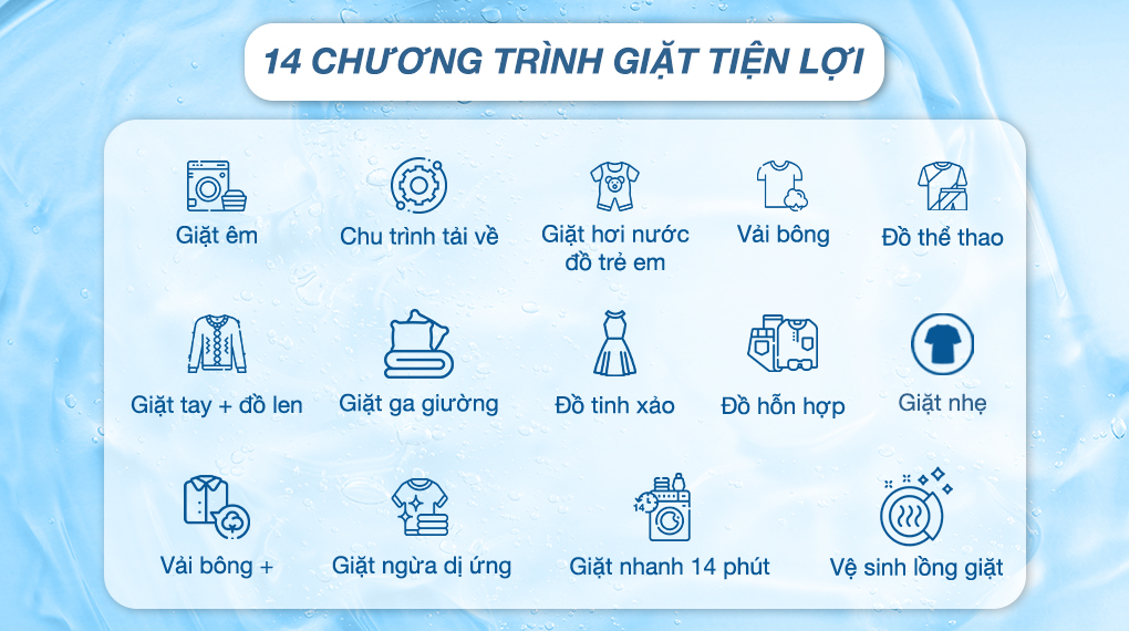 Chương trình giặt Máy giặt LG AI DD Inverter 9 kg FV1409S4M