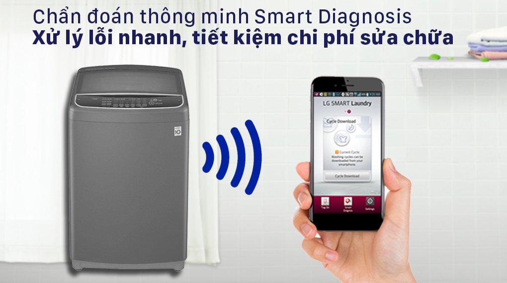 Máy giặt LG Inverter 13 kg T2313VSAB - Smart Diagnosis
