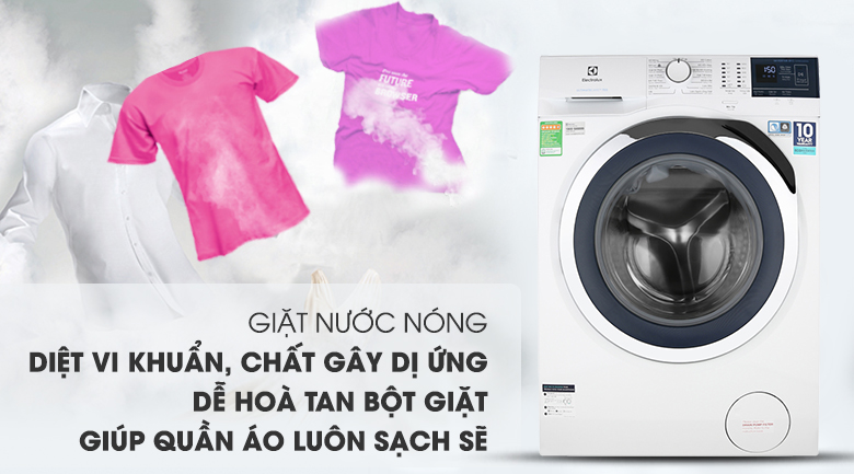 Giặt nước nóng - Máy giặt Electrolux Inverter 8 kg EWF8024BDWA