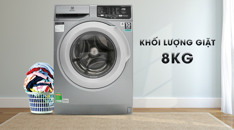 Máy giặt Electrolux Inverter 8 kg EWF8025CQSA - Khối lượng