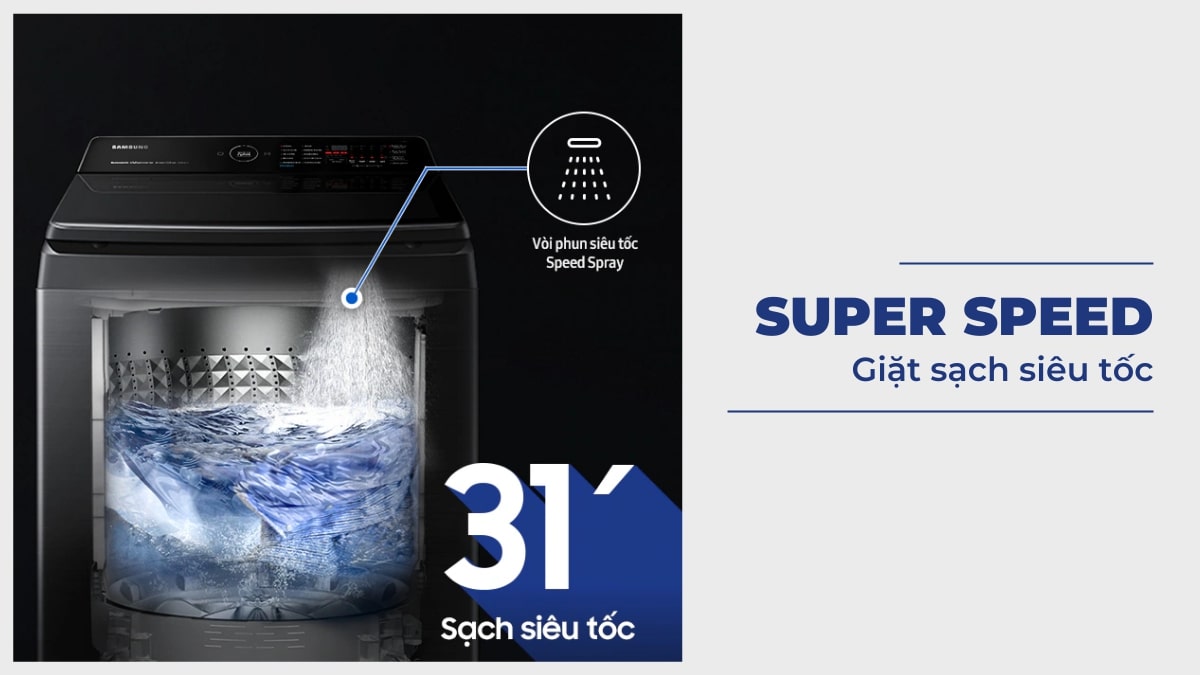 Chế độ Super Speed - Giặt sạch siêu tốc