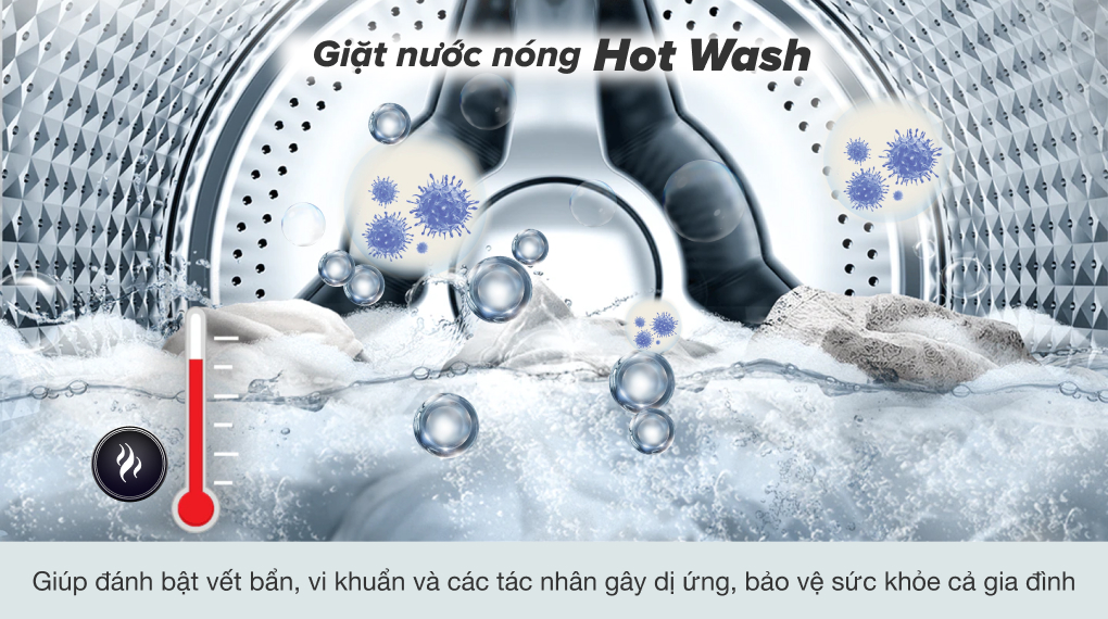 Máy giặt Samsung Inverter 9 kg WW90T3040WW/SV - Giặt nước nóng 