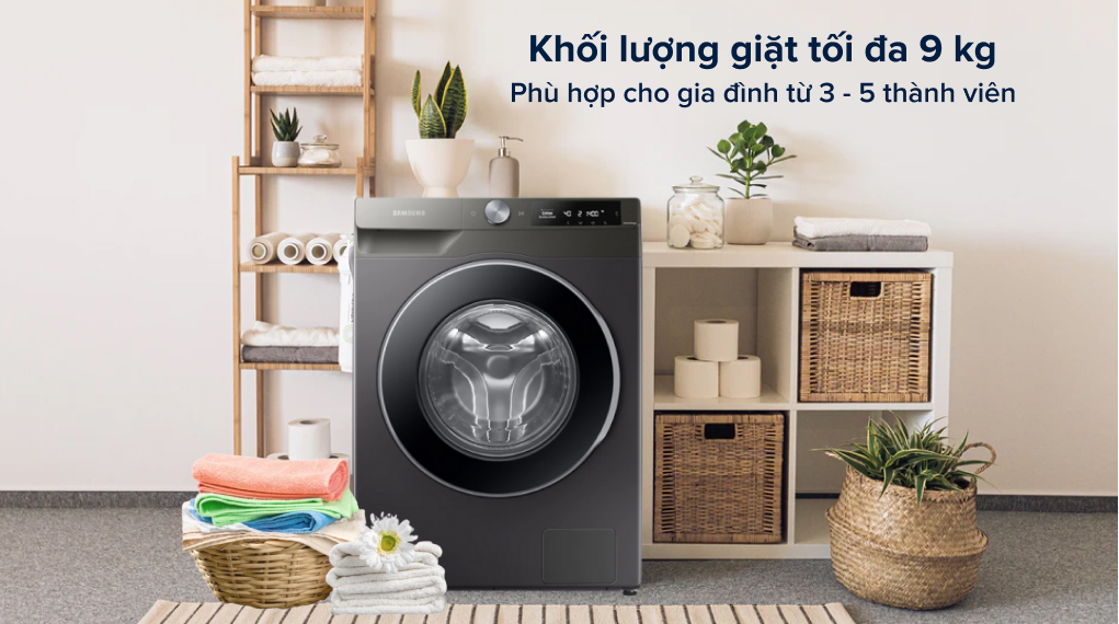 Máy giặt Samsung Inverter 9kg WW90T634DLN/SV - Khối lượng giặt và chương trình giặt