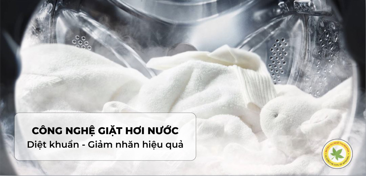 Công nghệ giặt hơi nước giúp diệt khuẩn cho áo quần hiệu quả