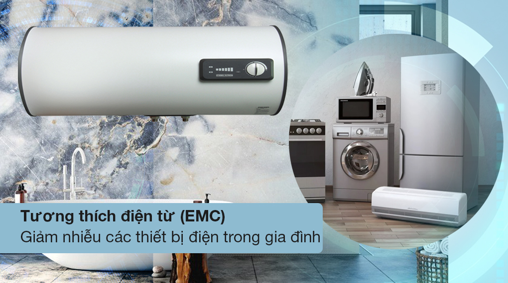 Máy nước nóng gián tiếp Stiebel Eltron 50 lít ESH 50 H Plus T-VN - Tương thích điện từ EMC giảm thiểu tình trạng nhiễu điện từ của các thiết bị điện trong nhà 