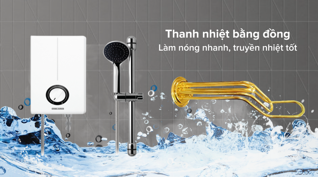 Máy nước nóng trực tiếp Stiebel Eltron 4500W XG 45 EC - Thanh nhiệt bằng đồng