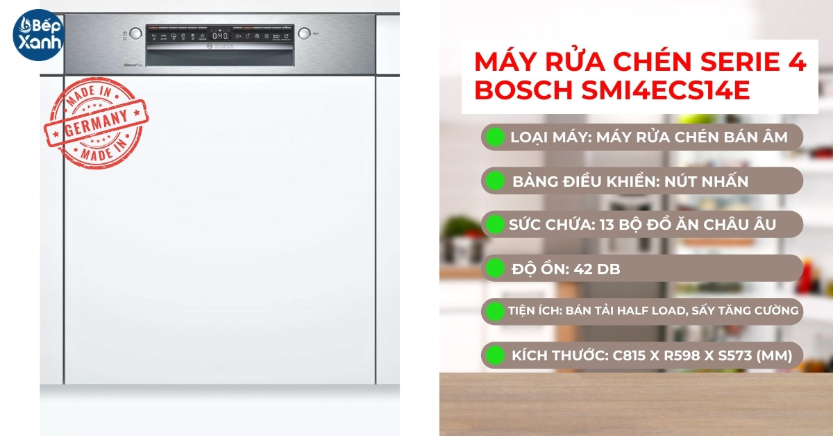 Thông số máy rửa bát Bosch serie 4 SMI4ECS14E