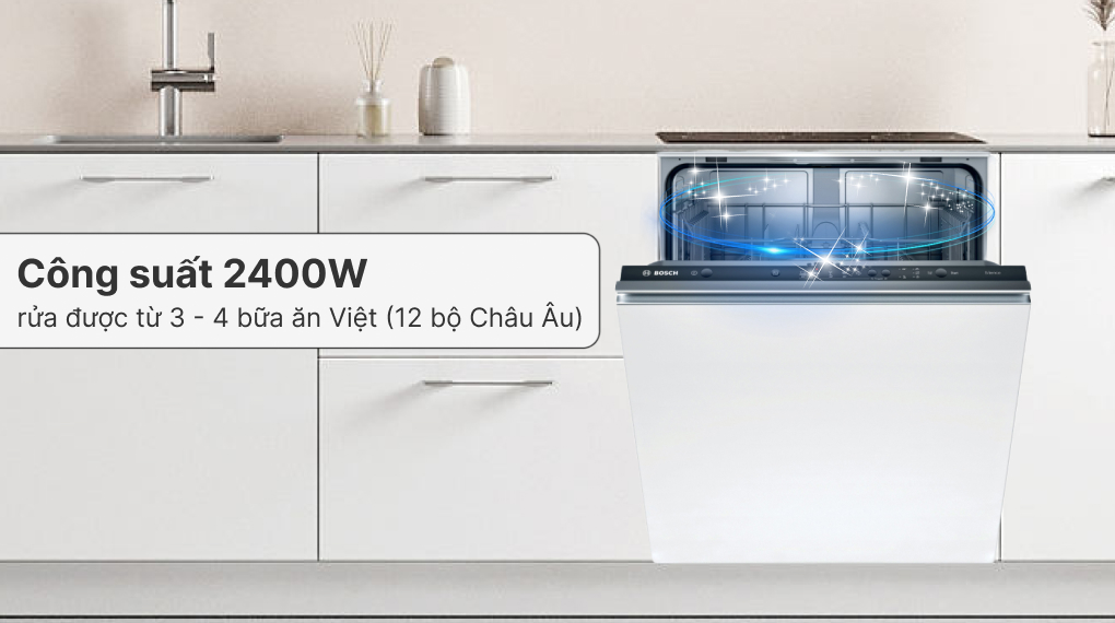 Máy rửa chén âm tủ Bosch SMV25BX03R - Công suất