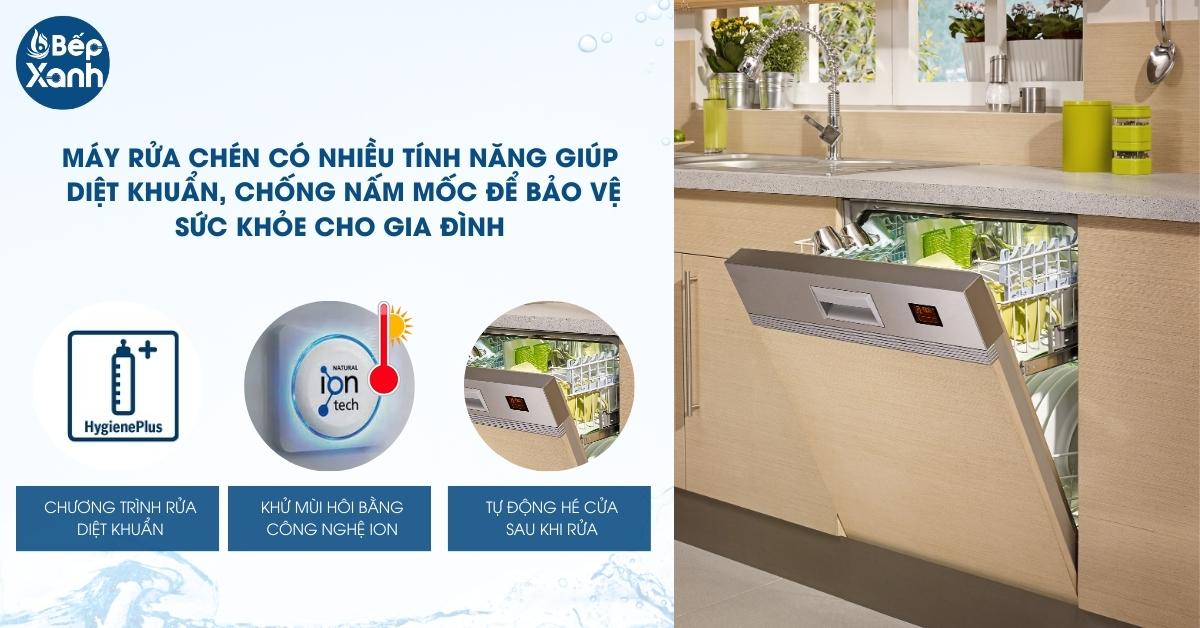 máy rửa chén có năng diệt khuẩn, chống nấm mốc để bảo vệ sức khỏe cho gia đình