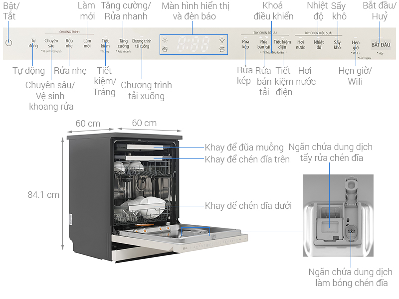 Máy rửa chén độc lập LG LDT14BGA3