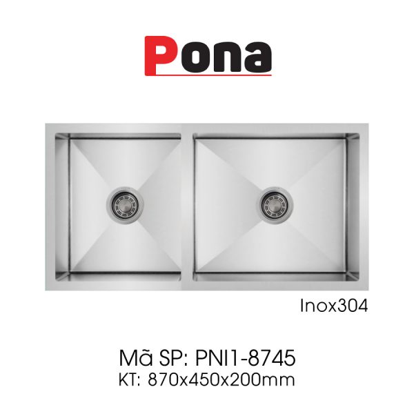 Bồn Rửa Chén 2 Hố INOX304 Pona PNI1-8745