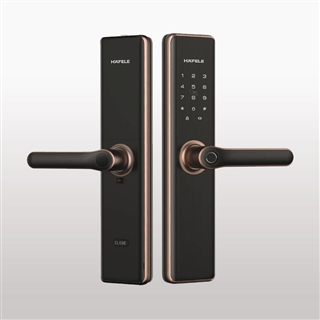 Khóa điện tử Hafele DL7600 cho cửa gỗ / Bản có Module Z-wave, Màu đen mờ, Mã số 912.20.233