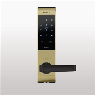 Khóa điện tử Hafele EL7500-TC cho cửa gỗ / Thân khóa lớn, màu vàng, mã số 912.05.729