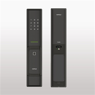 Khóa điện tử Hafele PP8100 cho cửa gỗ / Bản có Module Z-wave, Màu đen mờ, Mã số 912.20.262