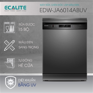 Máy rửa chén độc lập Ecalite EDW-JA6014ABUV/ Tự động hé cửa sấy khô