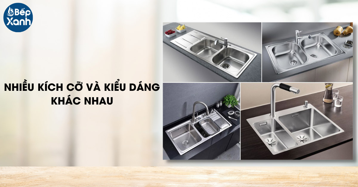 Chậu rửa bát đôi đa dạng về mẫu mã, chát liệu