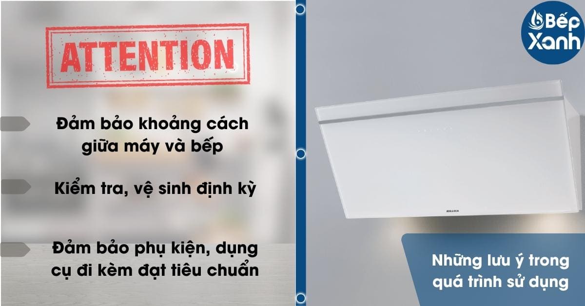 Một số lưu ý khi sử dụng máy hút mùi Malloca Vita V-3