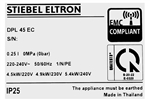 Máy nước nóng trực tiếp Stiebel Eltron DPL 45 EC 4500W - Có bơm trợ lực