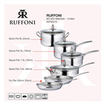Ruffoni - Bộ Nồi Omegna - 10 Món (1.5L 3L 3.5L 6L 20cm 26cm)