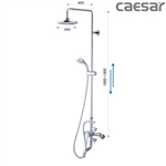 Vòi sen cây tắm đứng nóng lạnh Caesar S488C