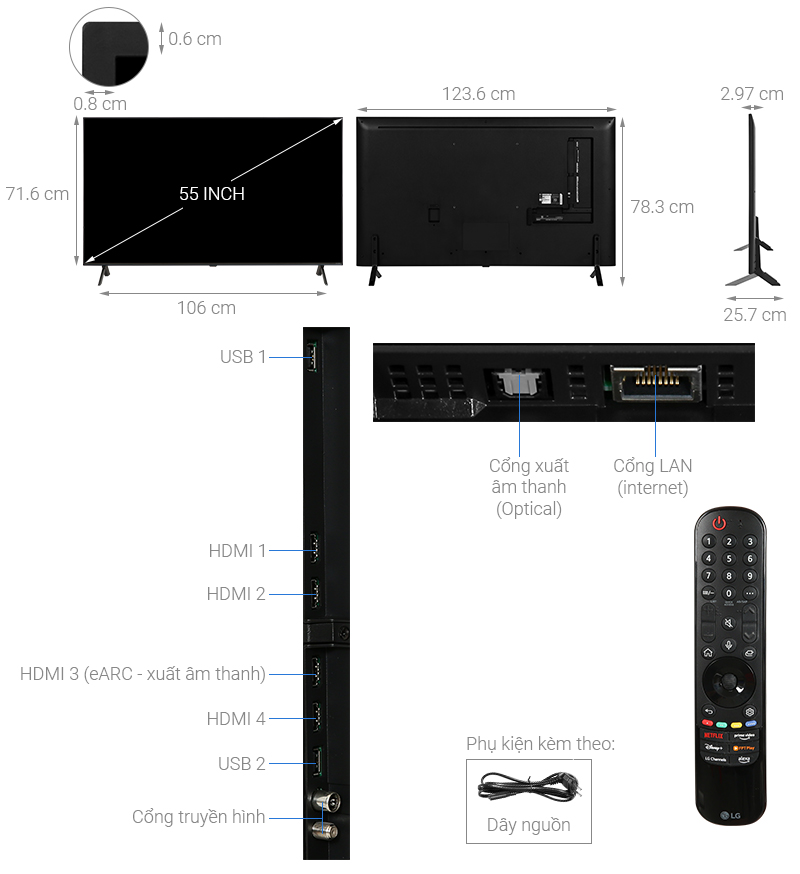 Smart Tivi QNED LG 4K 55 inch 55QNED80SRA