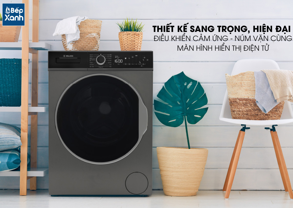 Thiết kế sang trọng, hiện đại của máy giặt quần áo Malloca MWM-T1510BL