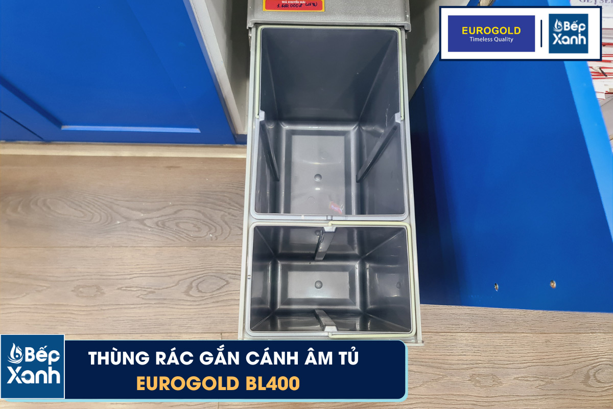 Thùng rác âm tủ Eurogold BL400 hai ngăn rộng rãi