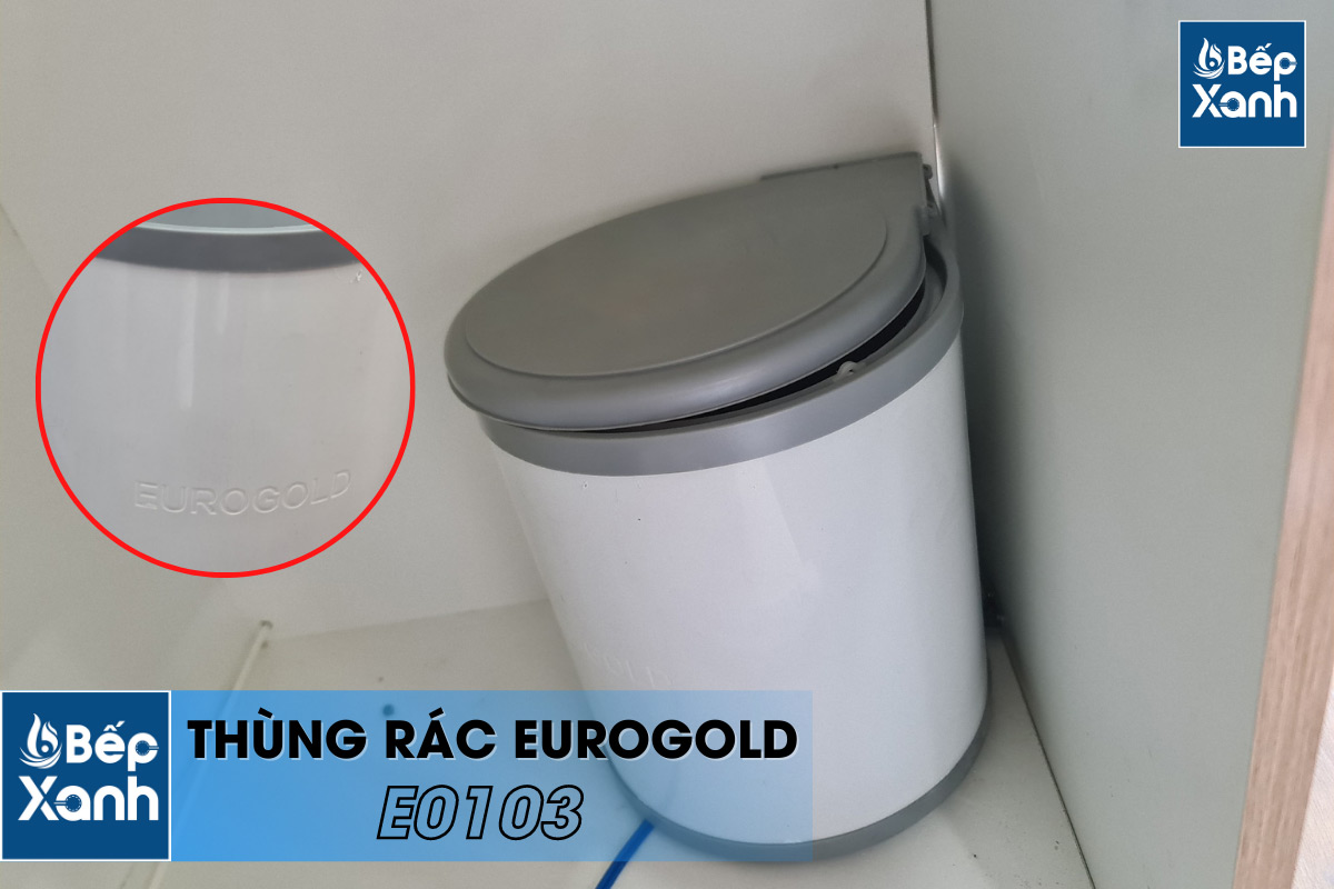 Thùng rác tròn gắn cánh âm tủ Eurogold E0103 chất liệu