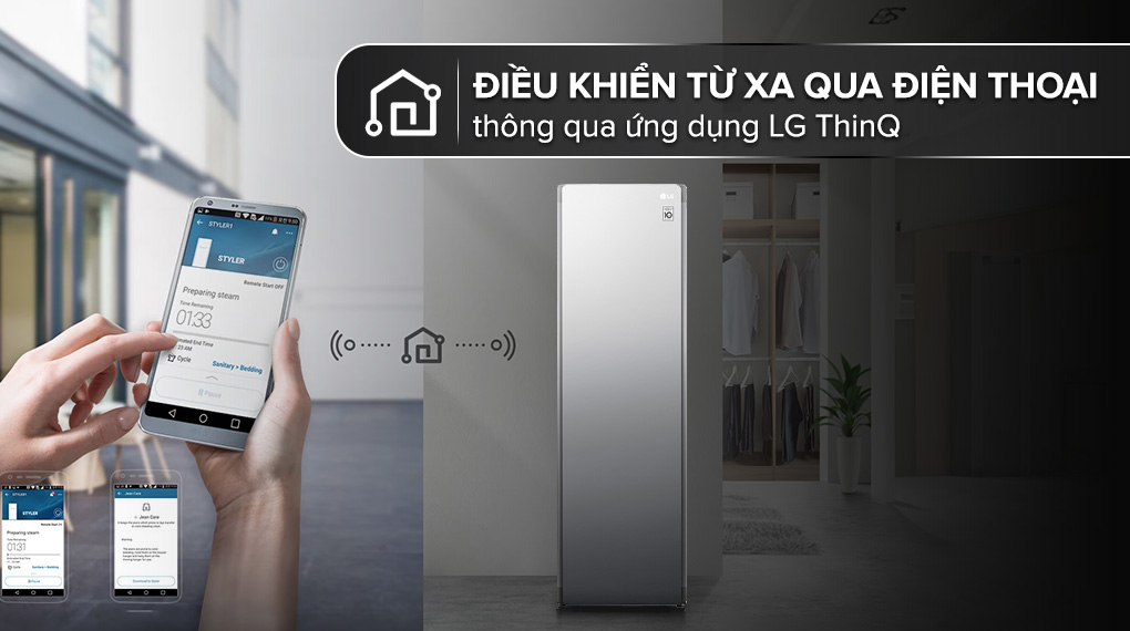 LG ThinQ Tủ chăm sóc quần áo thông minh LG Styler Inverter 5 móc S5MB