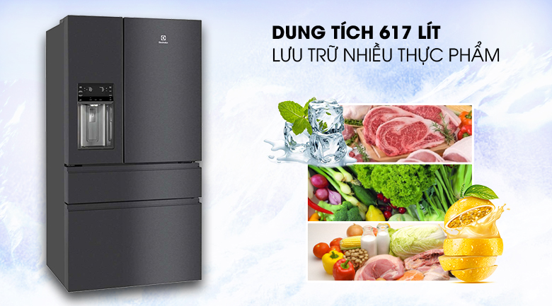 Dung tích 617 lít - Tủ lạnh Electrolux Inverter 617 lít EHE6879A-B